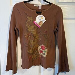 NWT Mary Kate and Ashley| Y2K Embroidered Long Sleeve | Girls XL 14-16